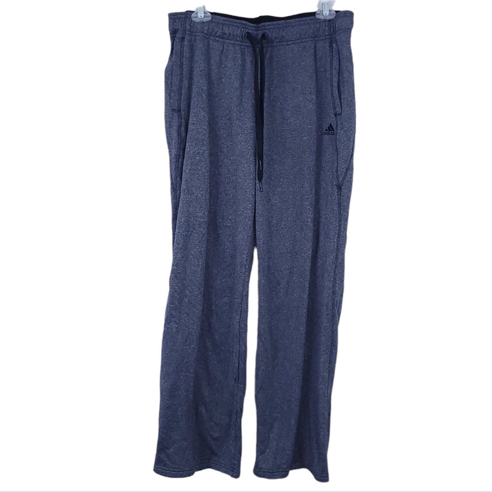 Adidas Climawarm Track Pants Large Grey Women Fleece Interior Elastic Waist